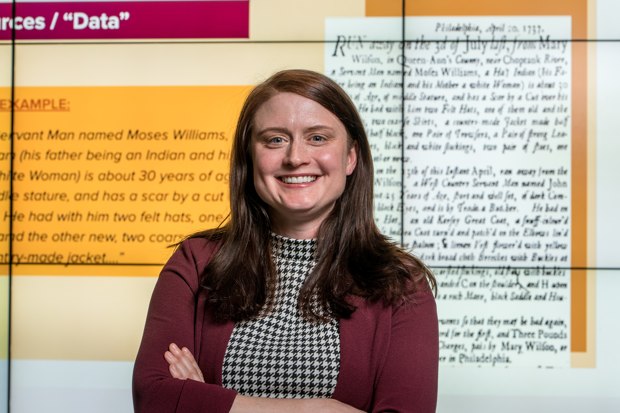 Ashley Champagne, director of Brown’s Center for Digital Scholarship, and Linford Fisher created the Stolen Relations website, a repository of more than 5,500 records of Indigenous slavery found in historical documents.