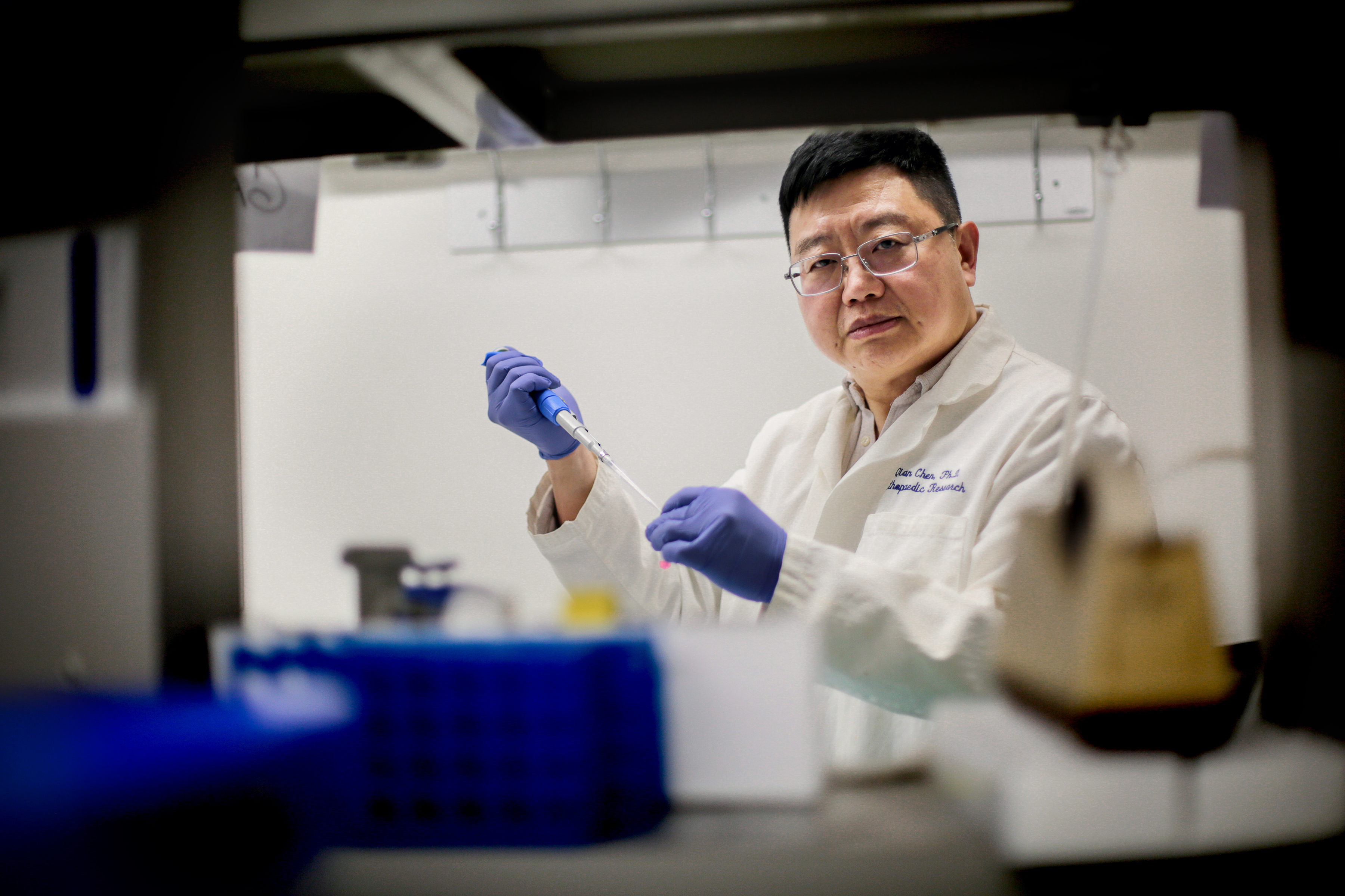 Qian Chen studies the aging of joint cartilage in order to develop therapies for the treatment of osteoarthritis and identify biomarkers that will aid the diagnosis of arthritis at early stages.